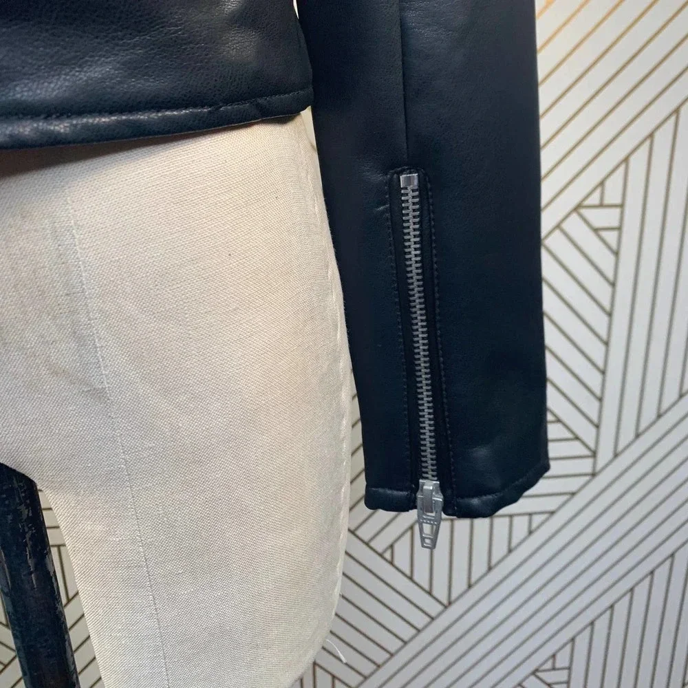 BLANKNYC Faux Leather Full Zip Moto‎ Jacket Black